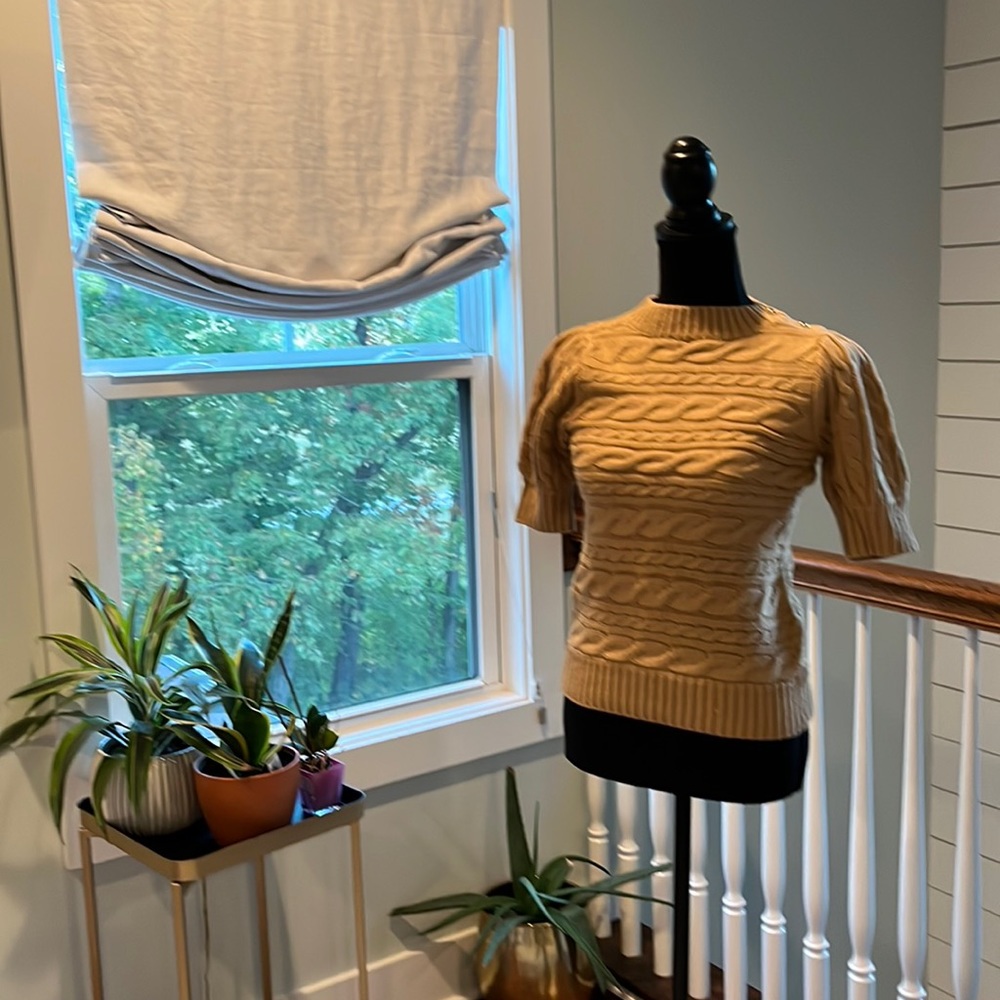 Janie and Jack, size 12, brown with gold buttons on left shoulder